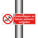 Kinderwagens en fietsen parkeren verboden
