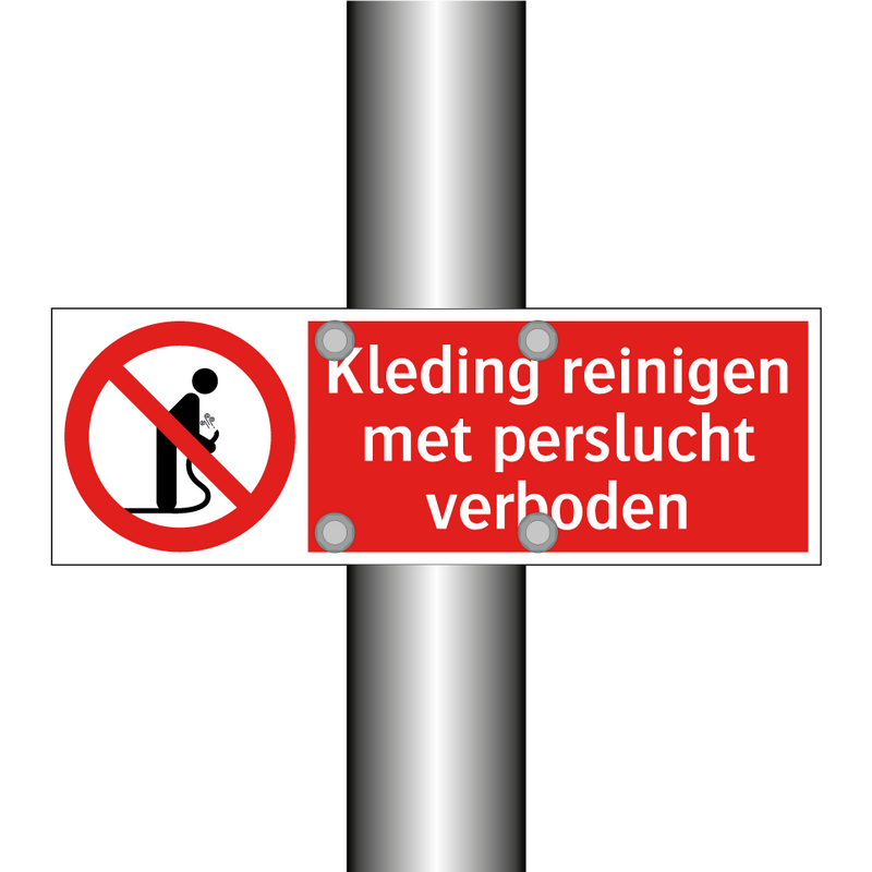 Kleding reinigen met perslucht verboden