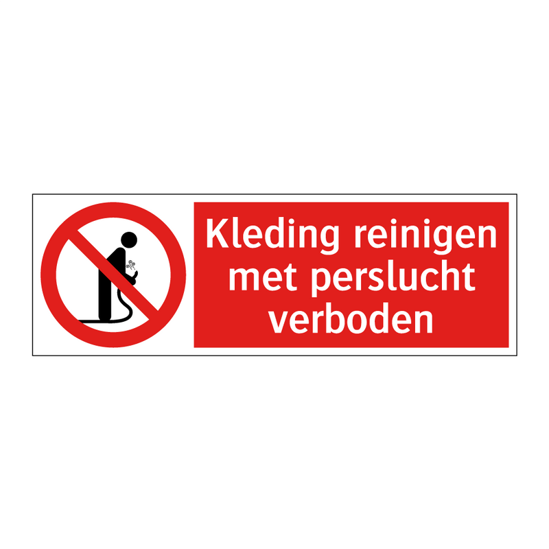 Kleding reinigen met perslucht verboden