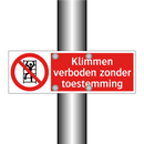 Klimmen verboden zonder toestemming