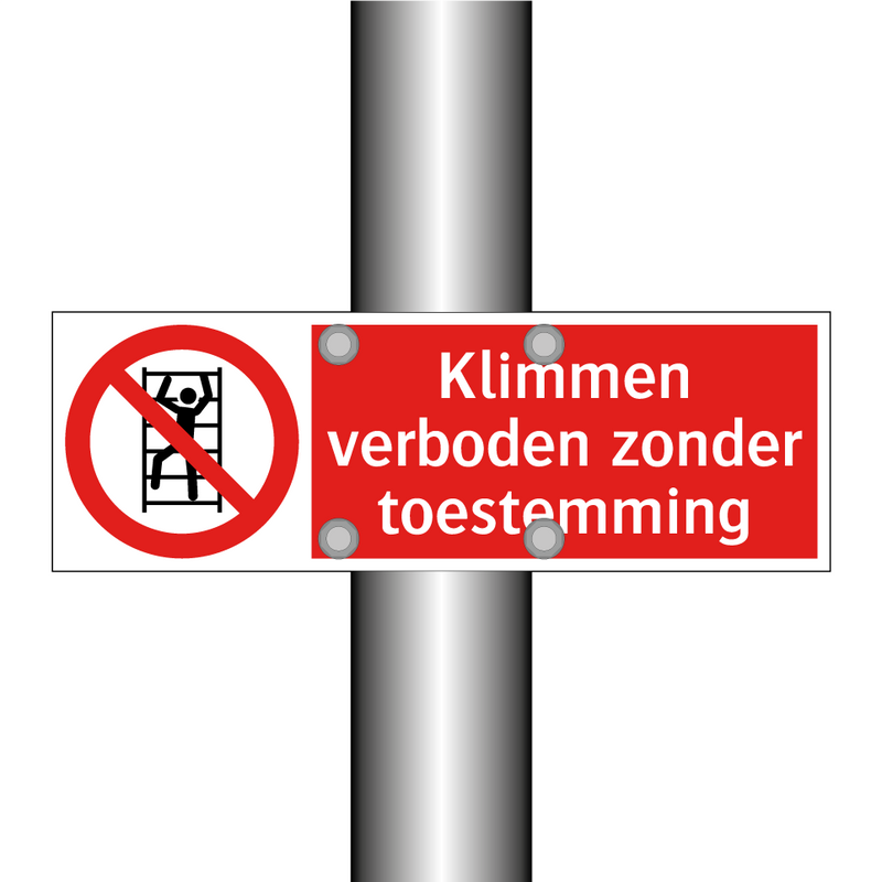 Klimmen verboden zonder toestemming