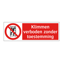 Klimmen verboden zonder toestemming