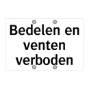 Bedelen en venten verboden