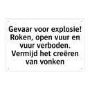 Gevaar voor explosie! Roken, open vuur en vuur verboden. Vermijd het creëren van vonken