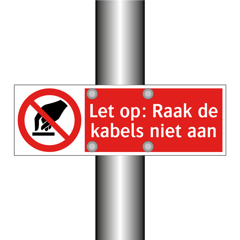 Let op: Raak de kabels niet aan