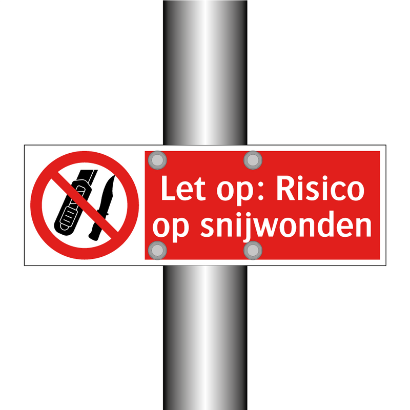 Let op: Risico op snijwonden