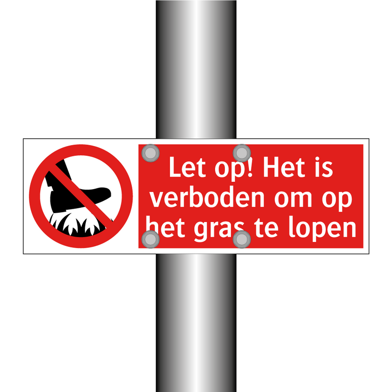 Let op! Het is verboden om op het gras te lopen