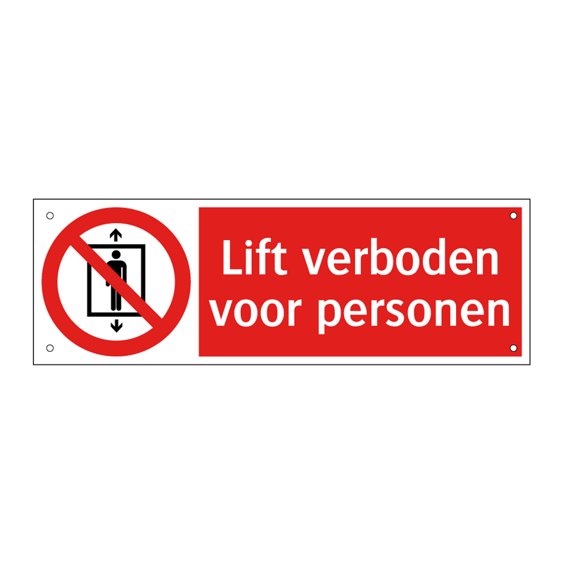 Lift verboden voor personen