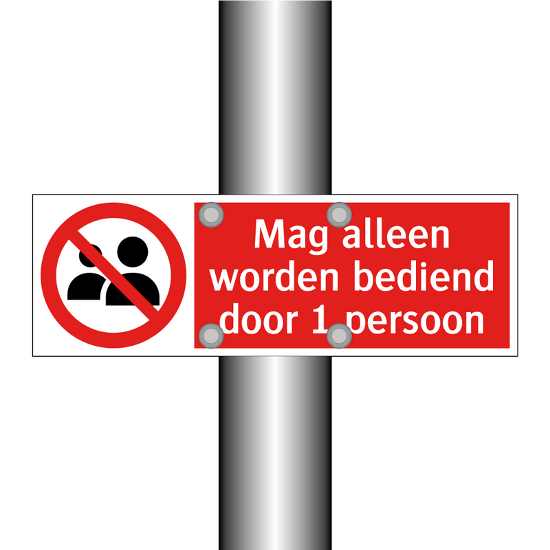 Mag alleen worden bediend door 1 persoon