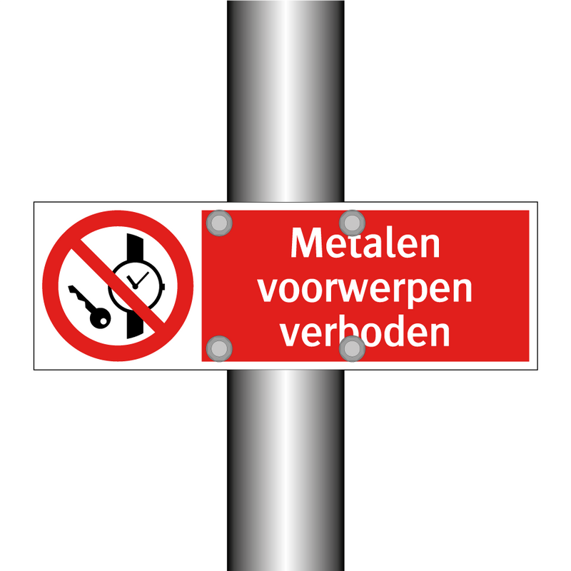 Metalen voorwerpen verboden