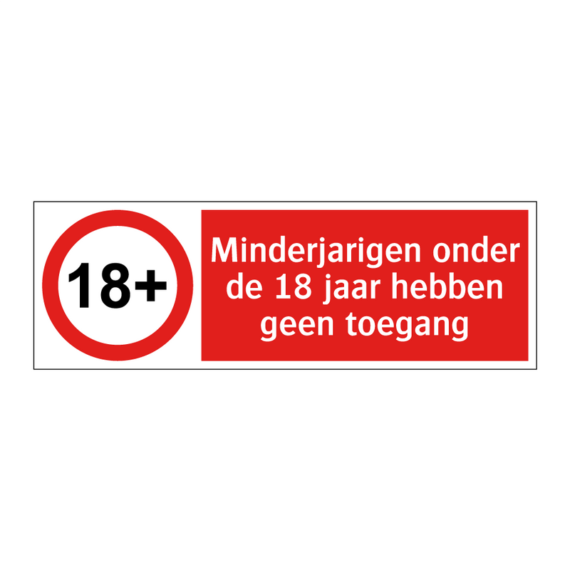 Minderjarigen onder de 18 jaar hebben geen toegang