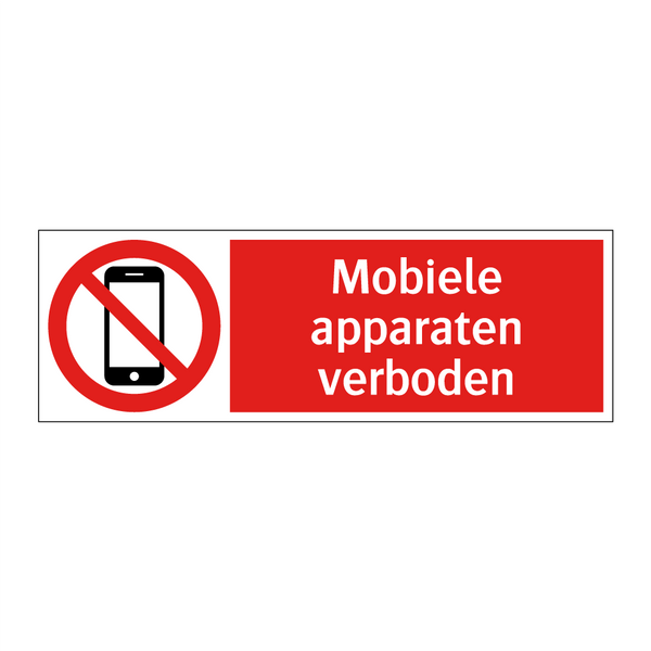 Mobiele apparaten verboden