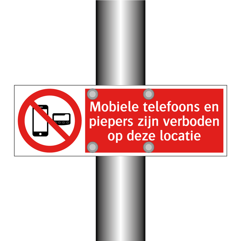 Mobiele telefoons en piepers zijn verboden op deze locatie