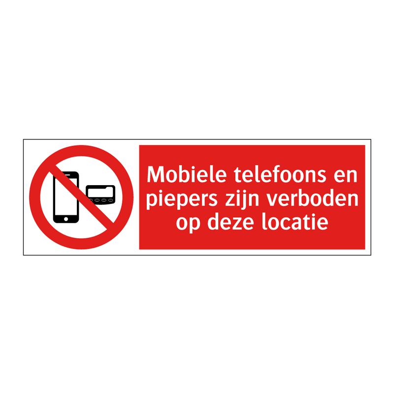 Mobiele telefoons en piepers zijn verboden op deze locatie