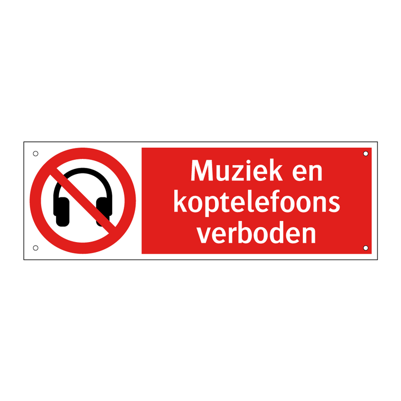 Muziek en koptelefoons verboden