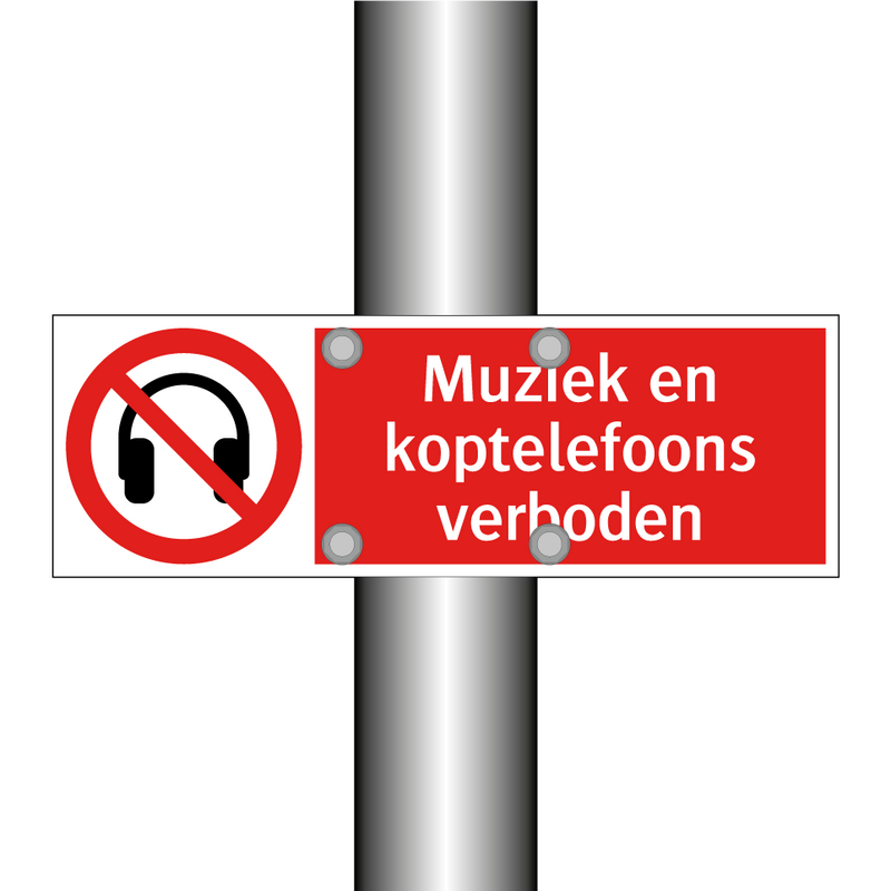 Muziek en koptelefoons verboden