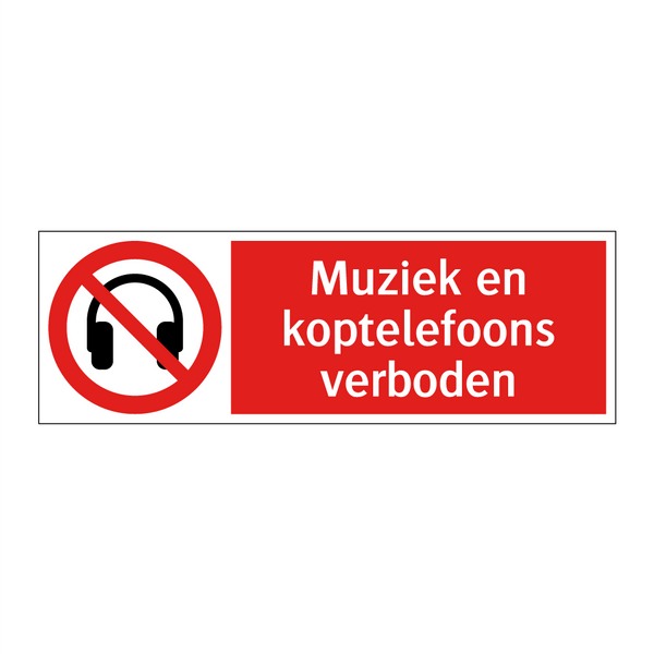 Muziek en koptelefoons verboden