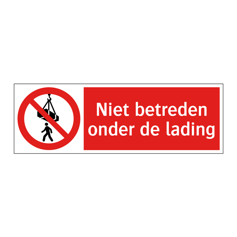 Niet betreden onder de lading