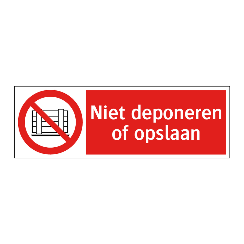 Niet deponeren of opslaan