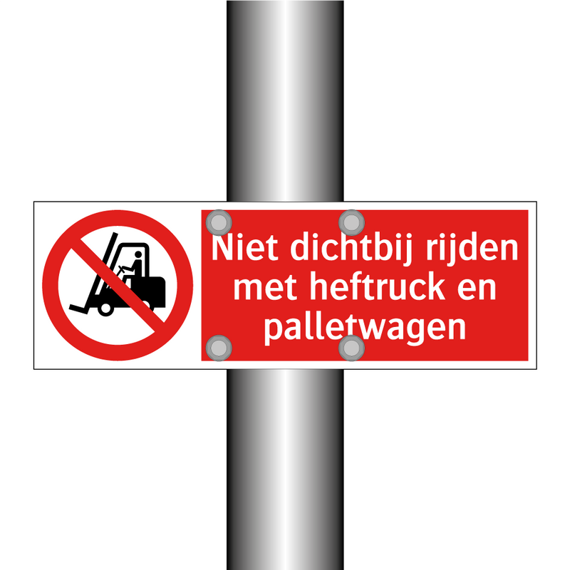 Niet dichtbij rijden met heftruck en palletwagen