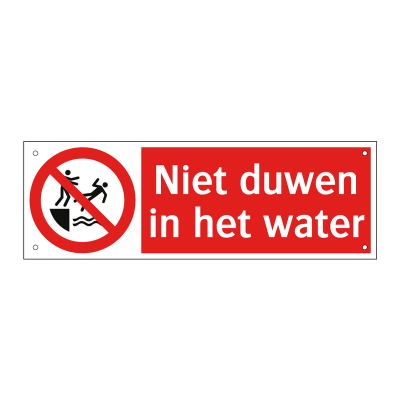 Niet duwen in het water