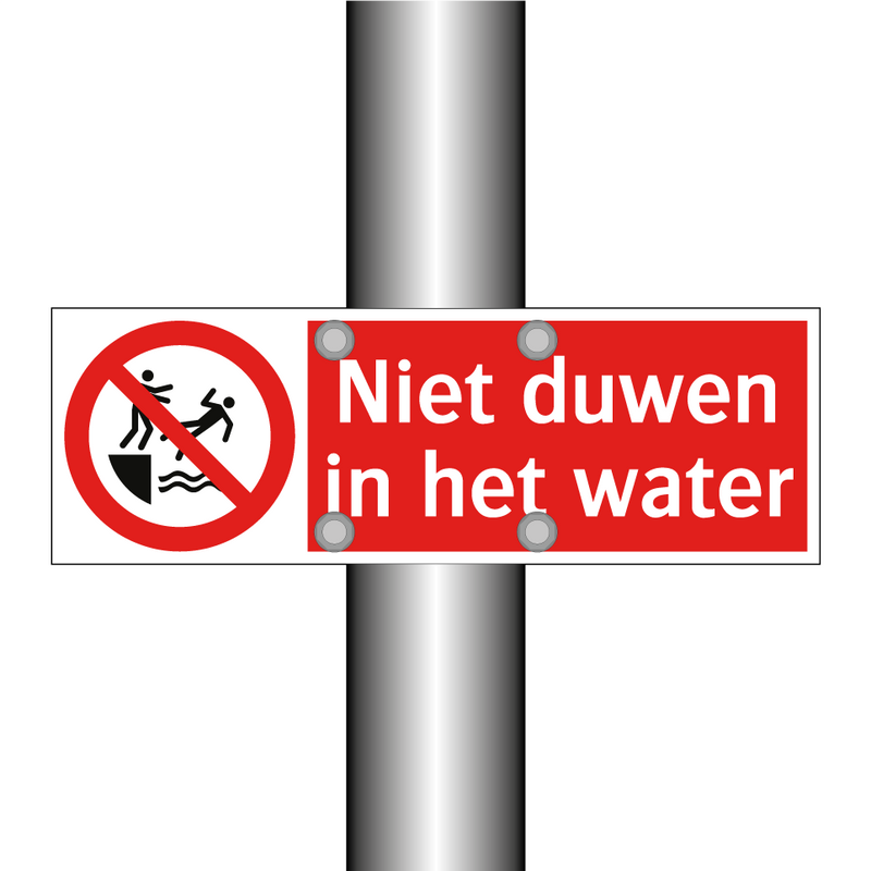 Niet duwen in het water