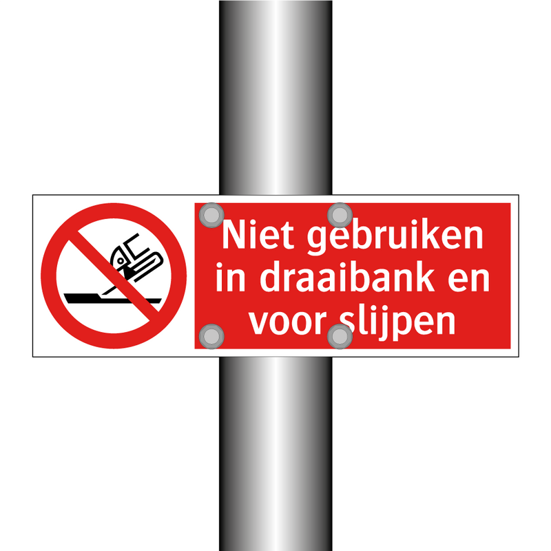Niet gebruiken in draaibank en voor slijpen