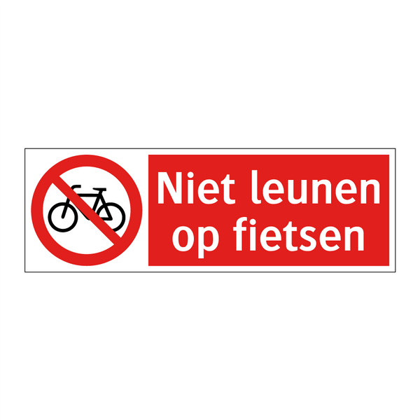 Niet leunen op fietsen