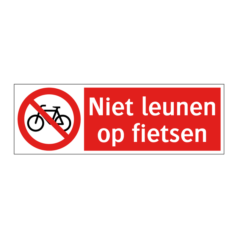 Niet leunen op fietsen