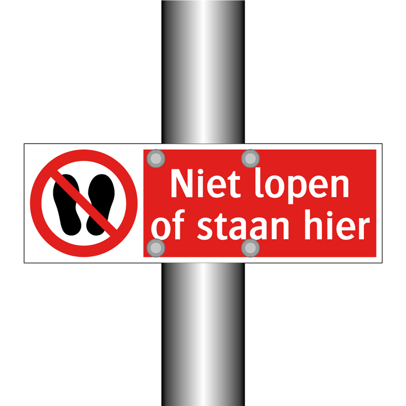 Niet lopen of staan hier