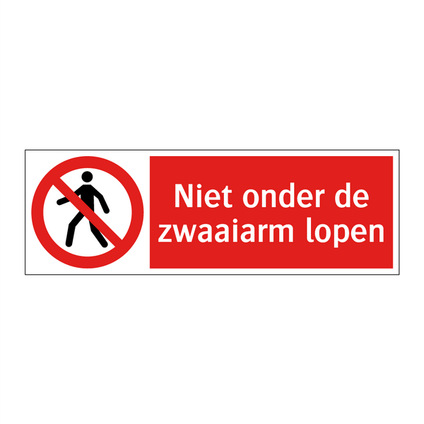 Niet onder de zwaaiarm lopen