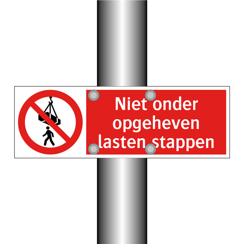 Niet onder opgeheven lasten stappen