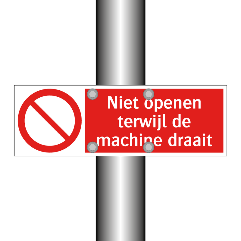 Niet openen terwijl de machine draait