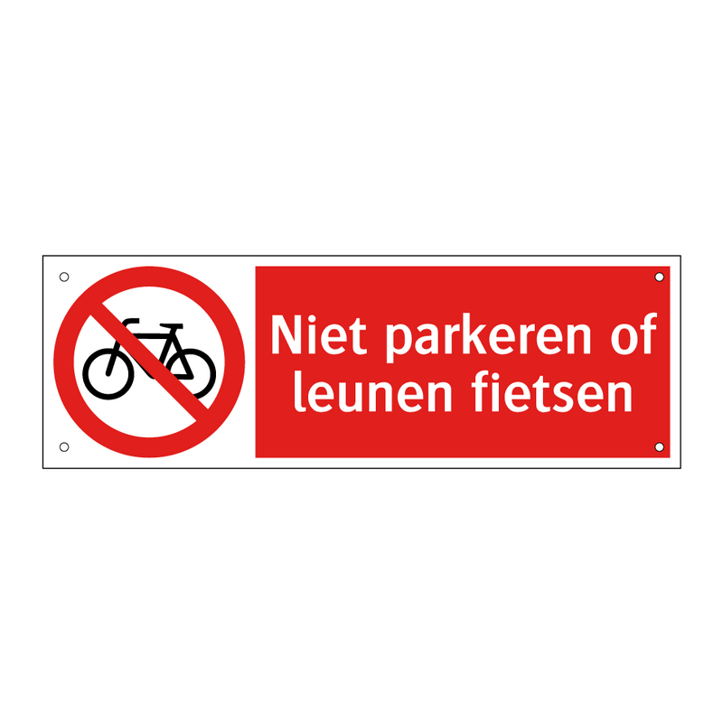 Niet parkeren of leunen fietsen