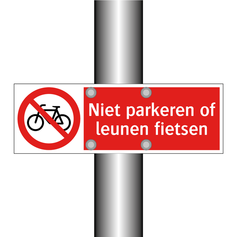 Niet parkeren of leunen fietsen