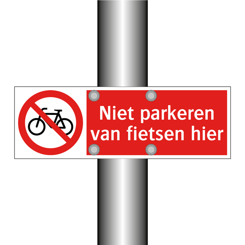 Niet parkeren van fietsen hier