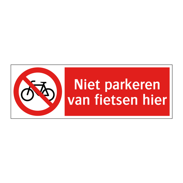 Niet parkeren van fietsen hier