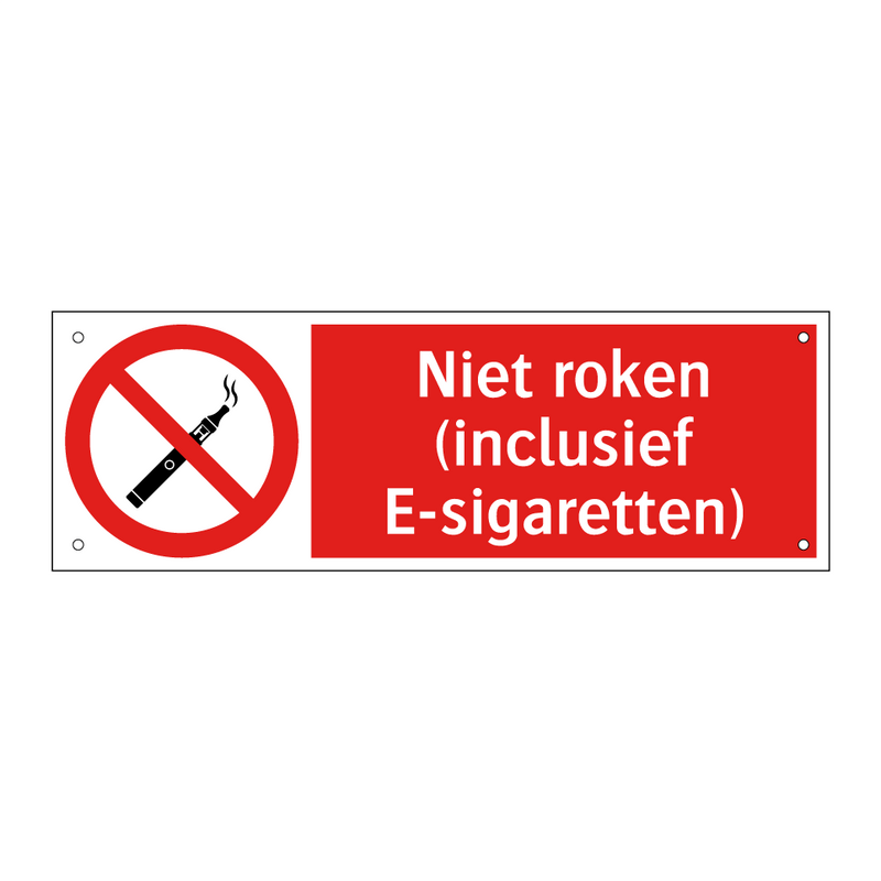 Niet roken (inclusief E-sigaretten)