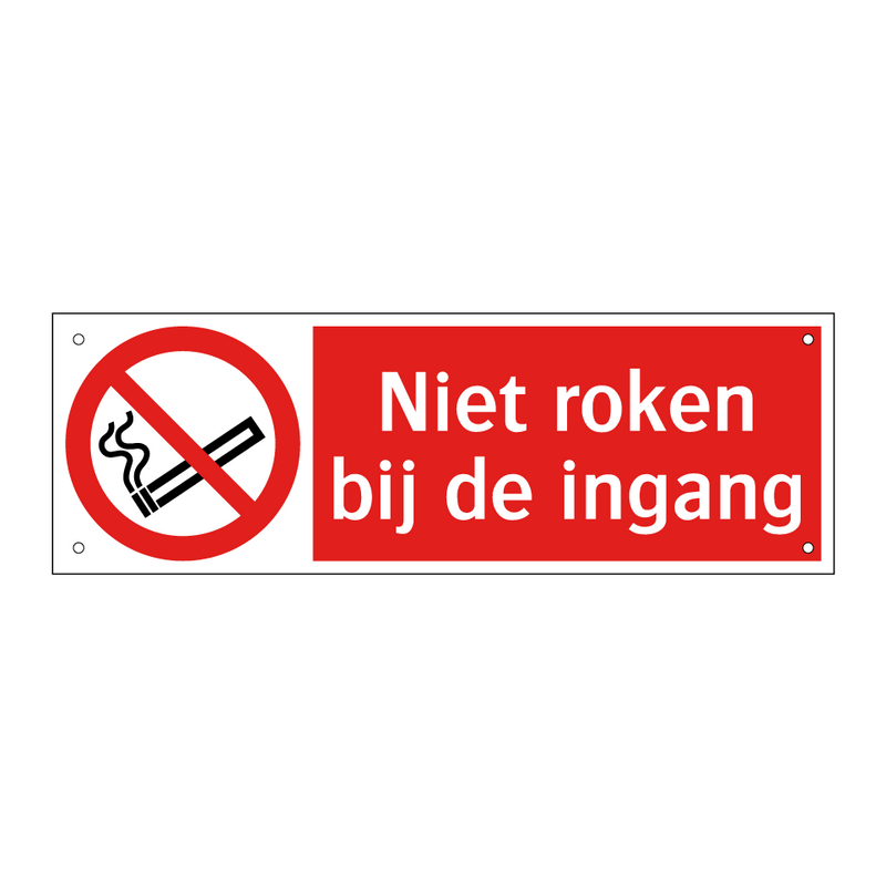 Niet roken bij de ingang