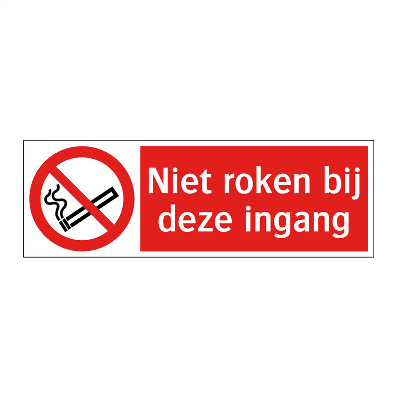 Niet roken bij deze ingang