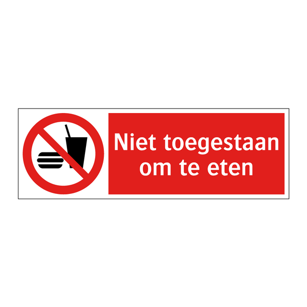 Niet toegestaan om te eten