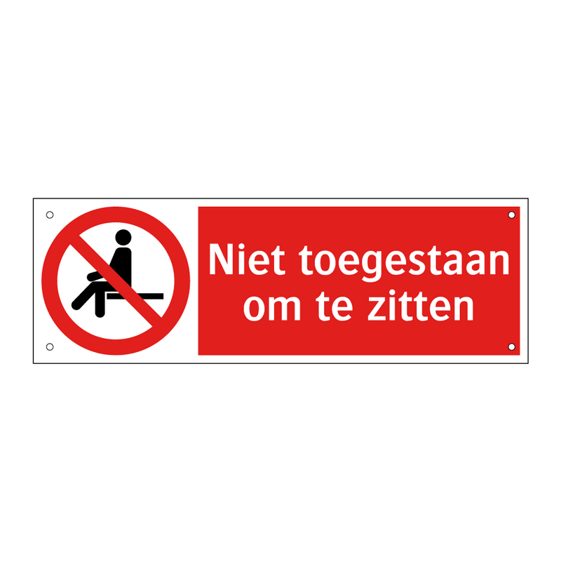 Niet toegestaan om te zitten