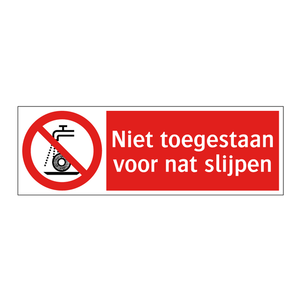 Niet toegestaan voor nat slijpen