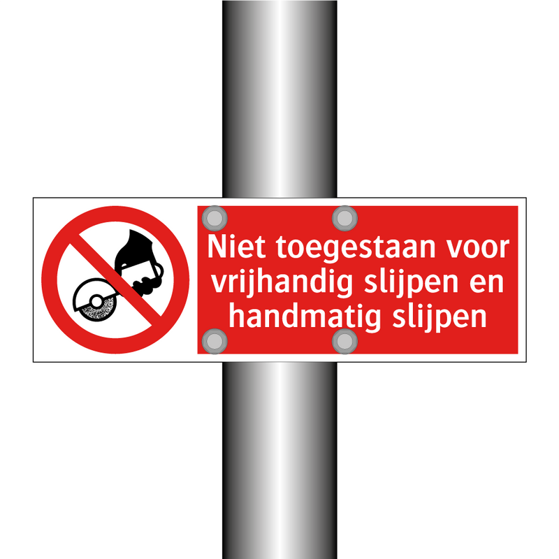Niet toegestaan voor vrijhandig slijpen en handmatig slijpen