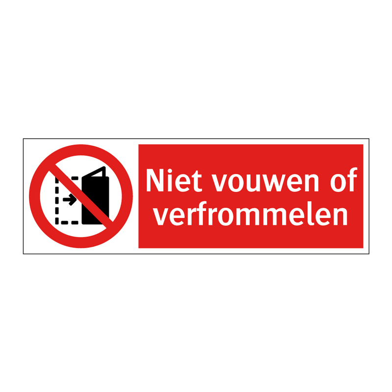 Niet vouwen of verfrommelen