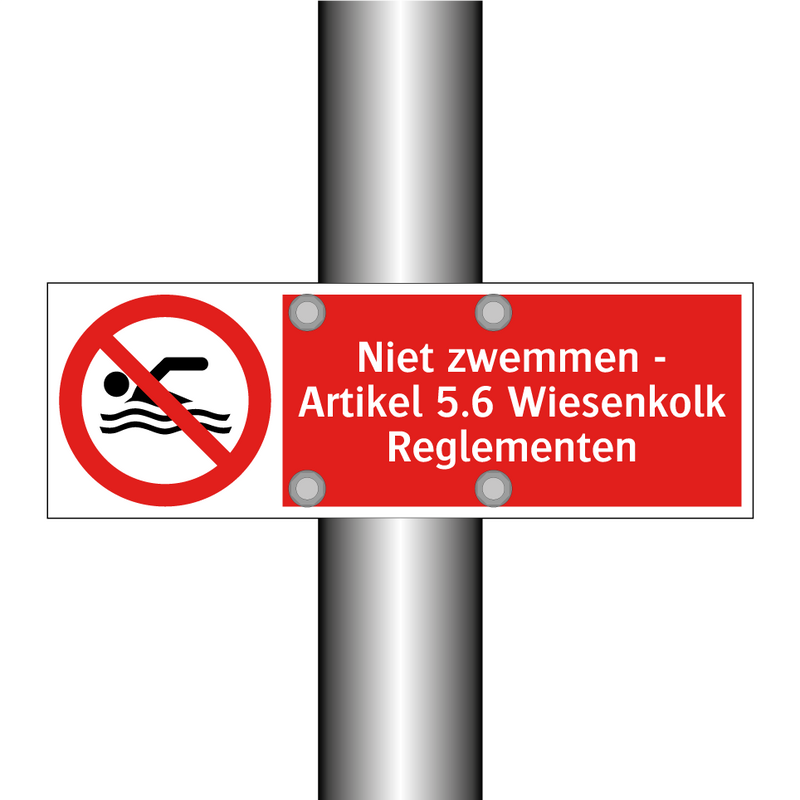 Niet zwemmen - Artikel 5.6 Wiesenkolk Reglementen
