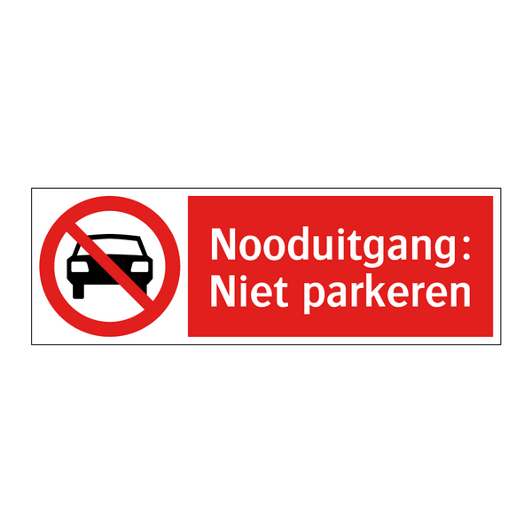 Nooduitgang: Niet parkeren