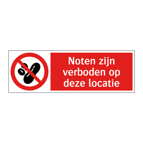 Noten zijn verboden op deze locatie