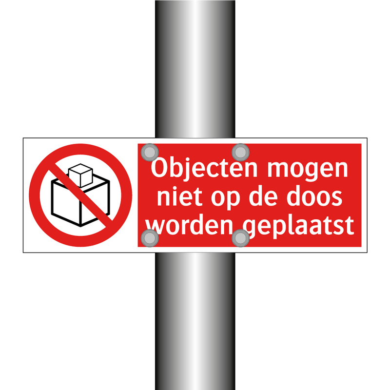 Objecten mogen niet op de doos worden geplaatst
