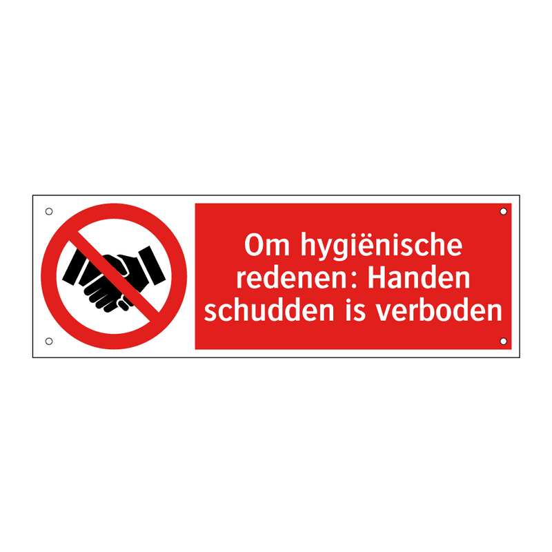 Om hygiënische redenen: Handen schudden is verboden